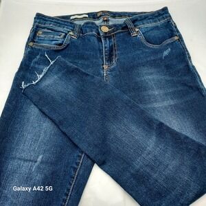 Kut from the Kloth Connie Ankle Skinny Jeans Dark Wash Distressed Size 6